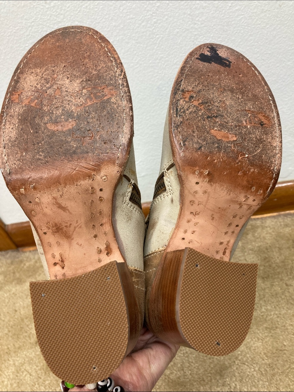 Freebird by Steven Cosmo Boots Distressed White Size 8 - Picture 7 of 9